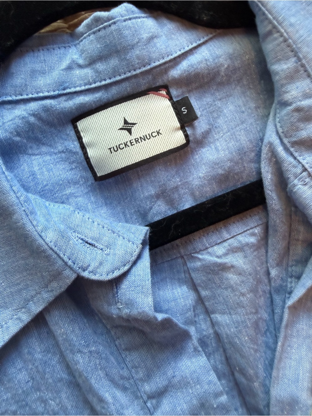 Tuckernuck Chambray Callahan Shirt Dress, Front Button, Collar, S, 100% Cotton - Picture 5 of 7